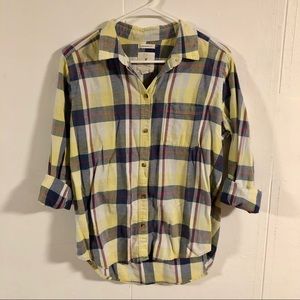 American Eagle boyfriend fit yellow flannel LARGE